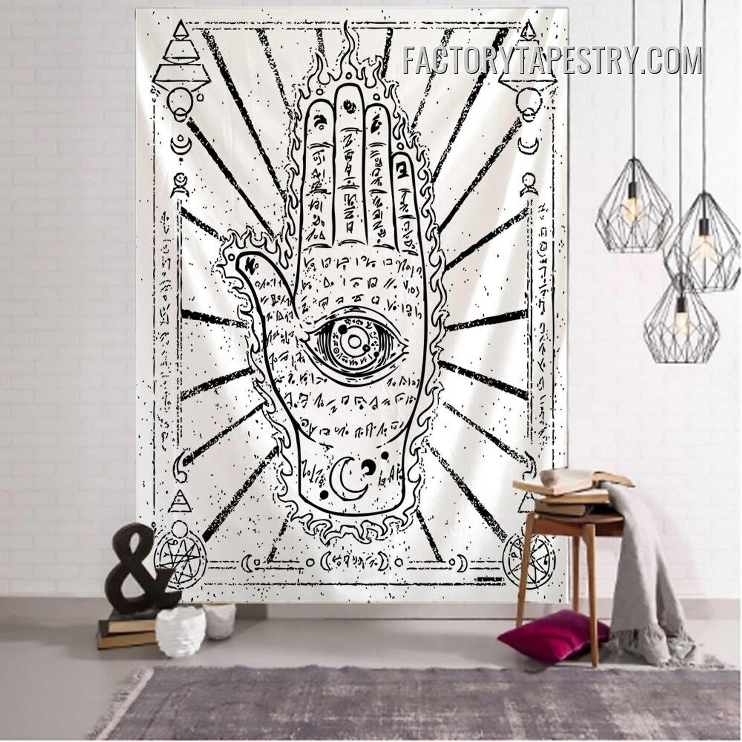 Palmistry Palm Bohemian Witchcraft Occultism Divination Tarot Wall Hanging Occult Tapestry for Living Room Dorm Décor