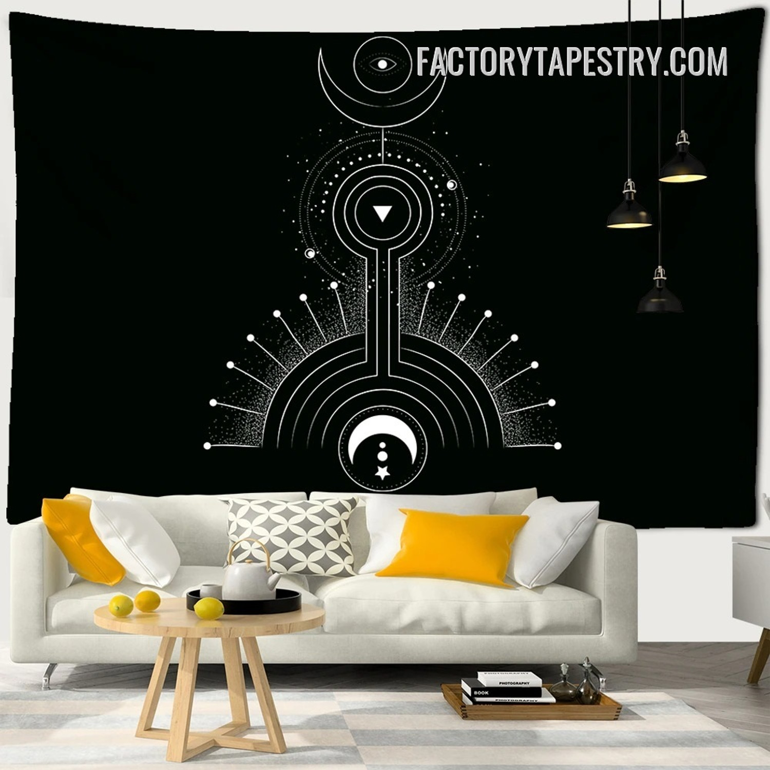 Celestial Symbols Astrology Tarot Bohemian Wall Hanging Tapestry for Bedroom Dorm Home Décor