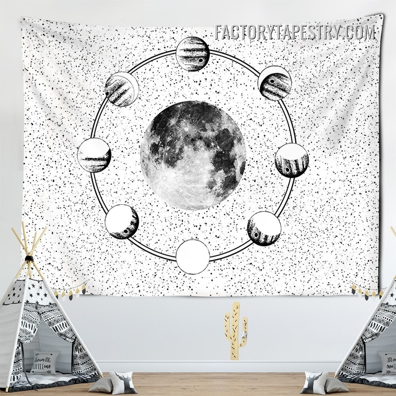 Moon Phases Tapestry I Bohemian Wall Hanging Tapestries for Living Room Décor