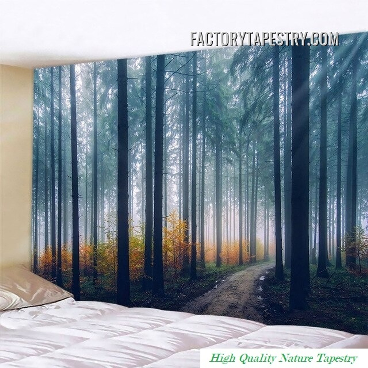 Wood Landscape Psychedelic Tapestry Wall Art