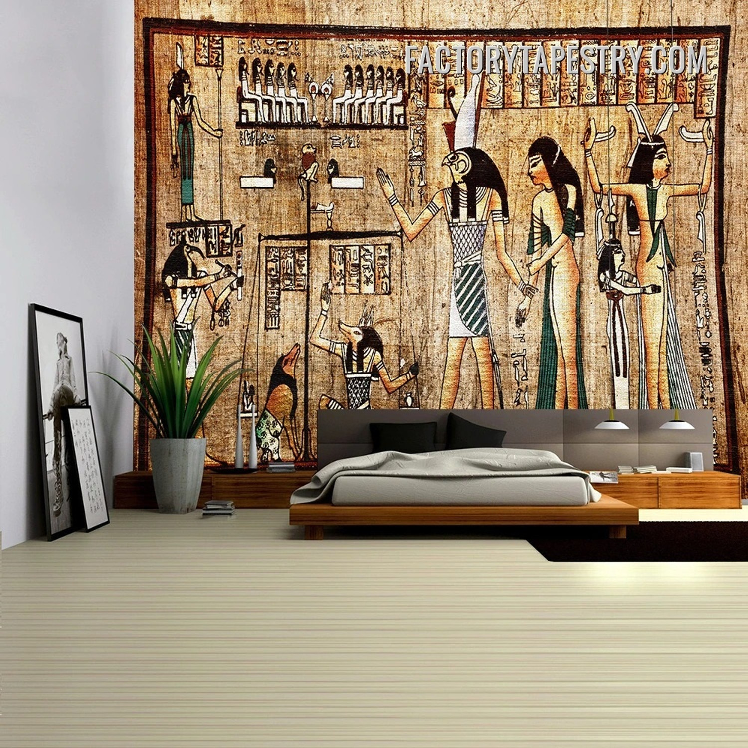 Antique Egyptian Papyrus Ancient Egypt Vintage Retro Wall Hanging Tapestry for Bedroom Dorm Home Decoration