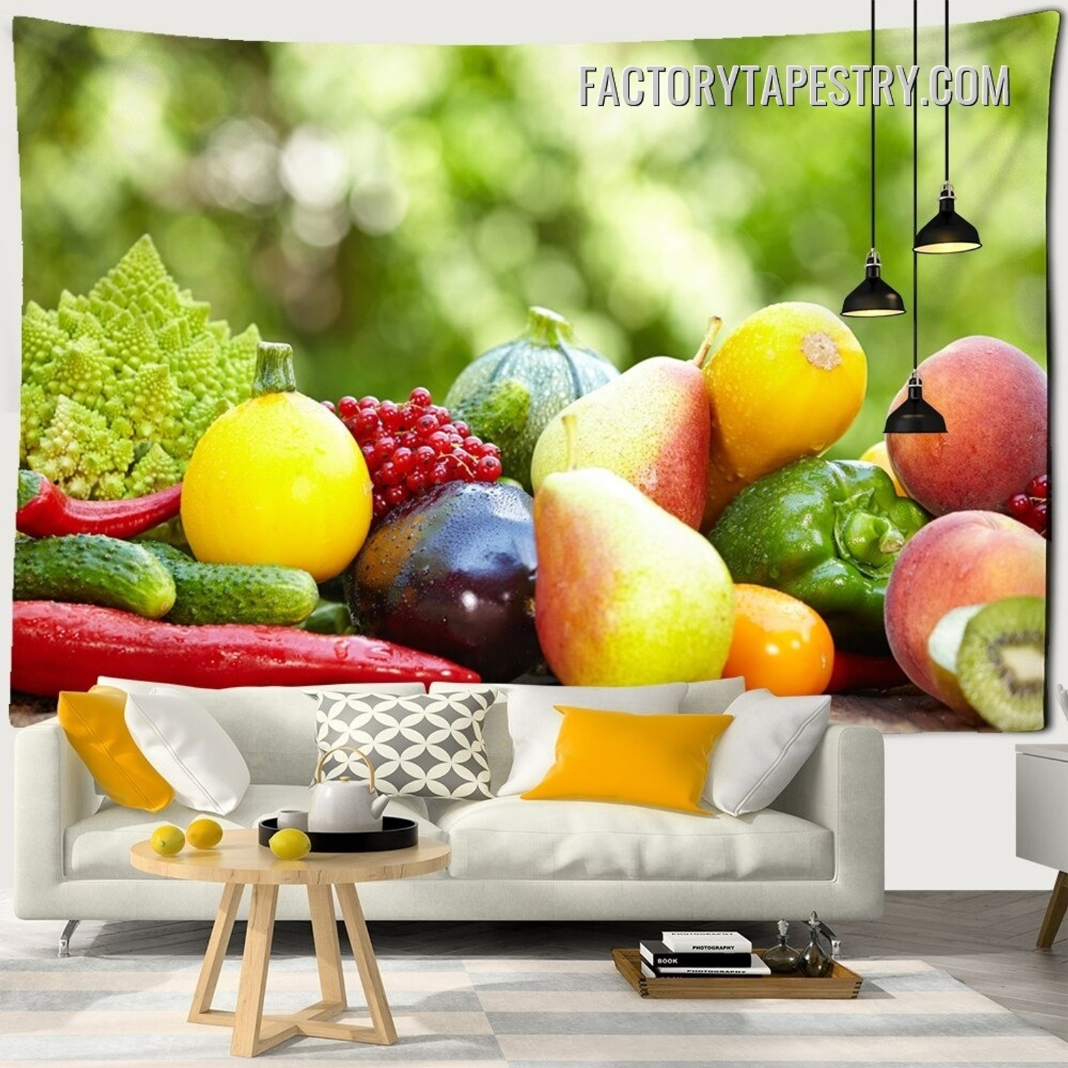 Fruits and Vegetables Tapestry Modern Wall Hanging Tapestries for Bedroom Decoration