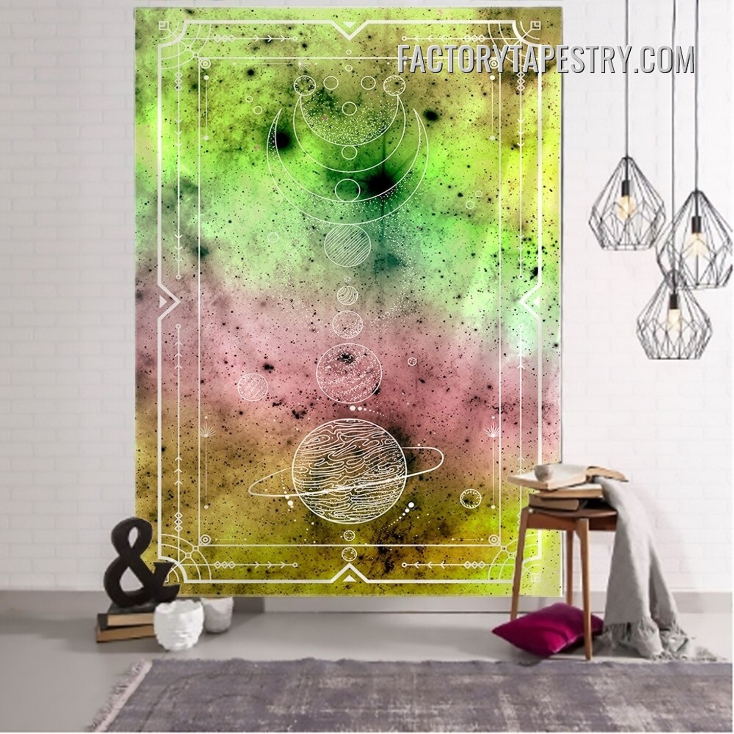 Esoteric Planets Witchcraft Tarot Psychedelic Wall Hanging Tapestry for Room Decoration