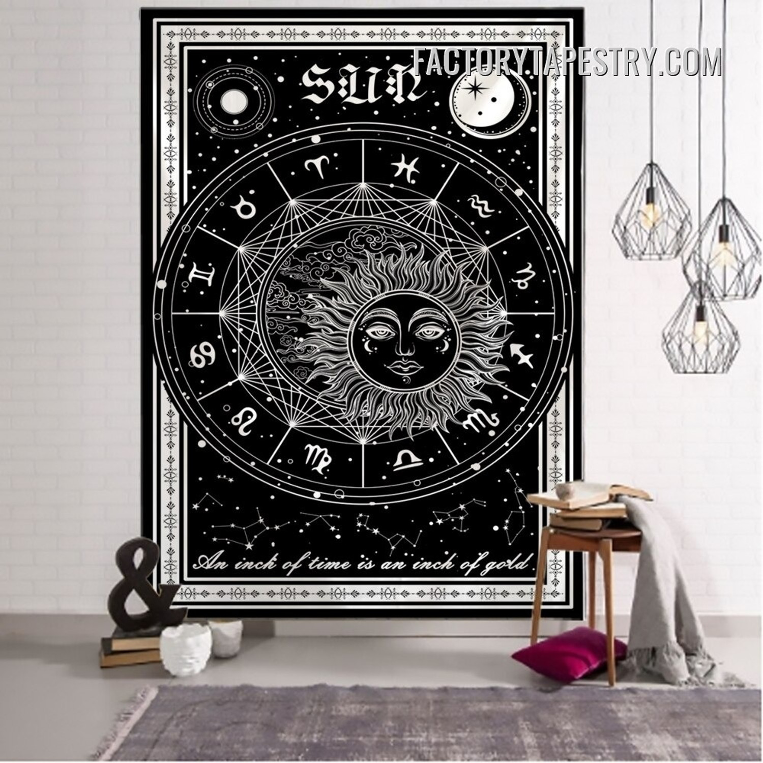 Sun Tarot Card II Bohemian Astrology Wall Hanging Tapestry for Room Decoration