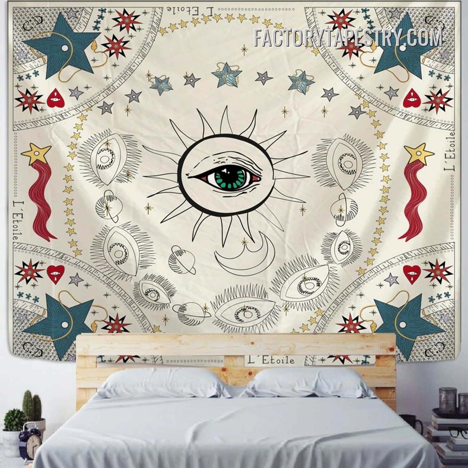 Tarot Eye Tapestry Witchcraft Divination Hippie Bohemian Wall Hanging Tapestries for Room Decoration