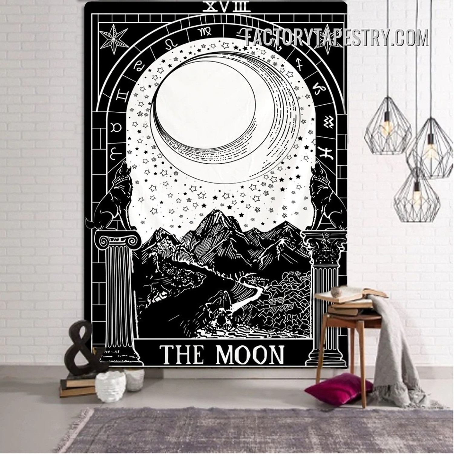 The Moon II Bohemian Tarot Tapestry Wall Art