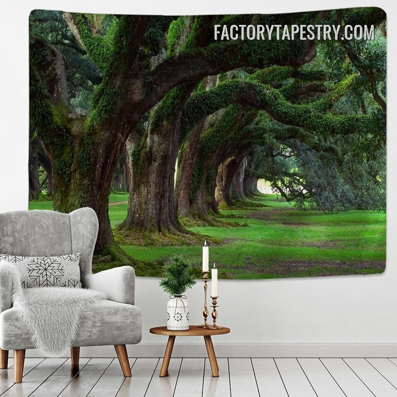 Natural Landscape Forest Nature Modern Wall Hanging Tapestry for Living Room Decoration