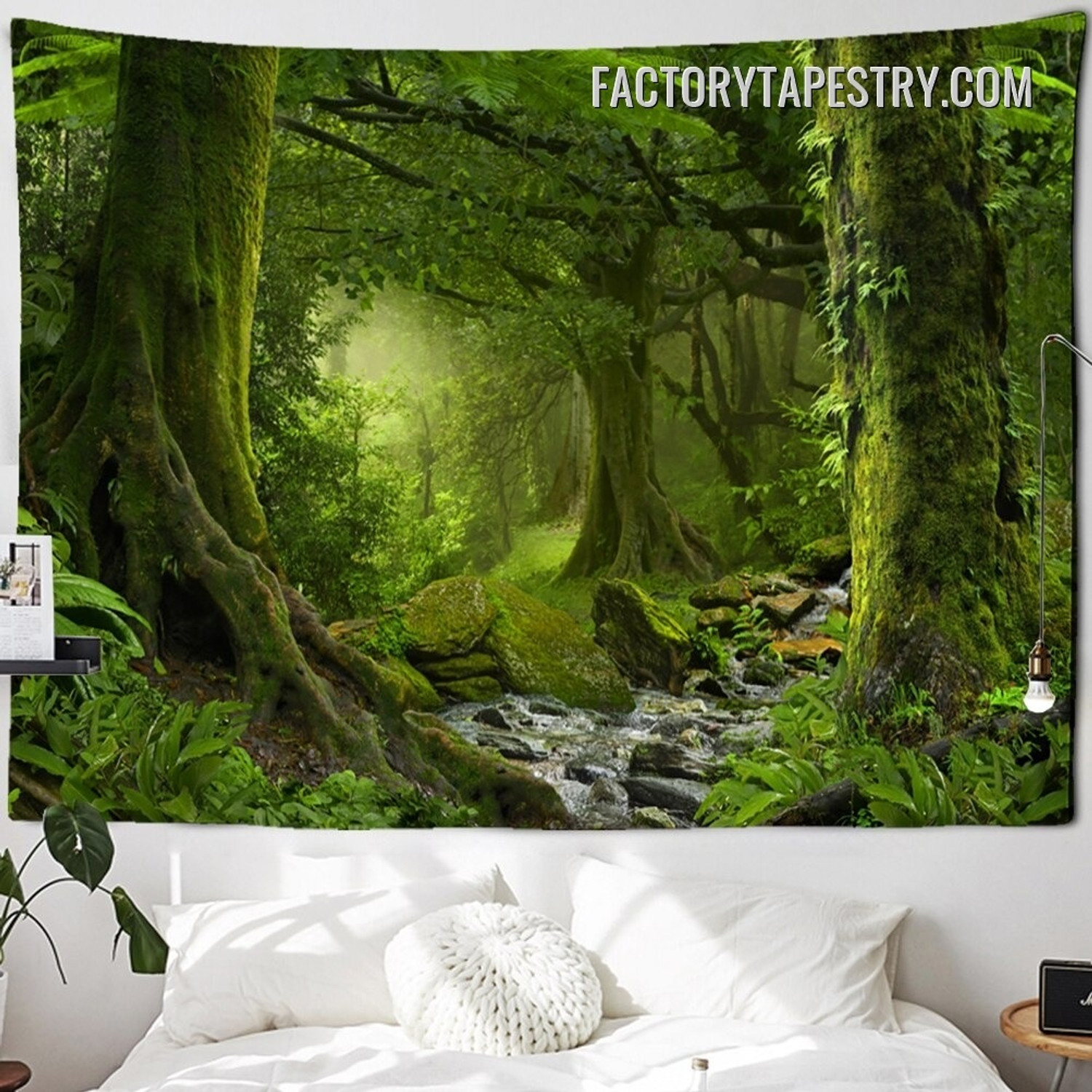 Coastal Rainforest Nature Landscape Modern Wall Hanging Tapestry for Living Room Decoration