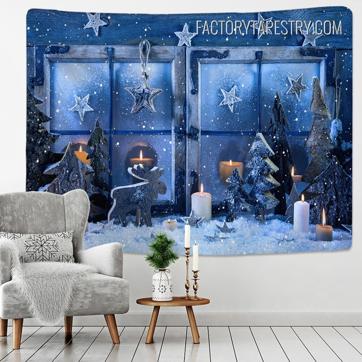 Christmas Window Decoration Modern Wall Hanging Tapestry for Home Decoration