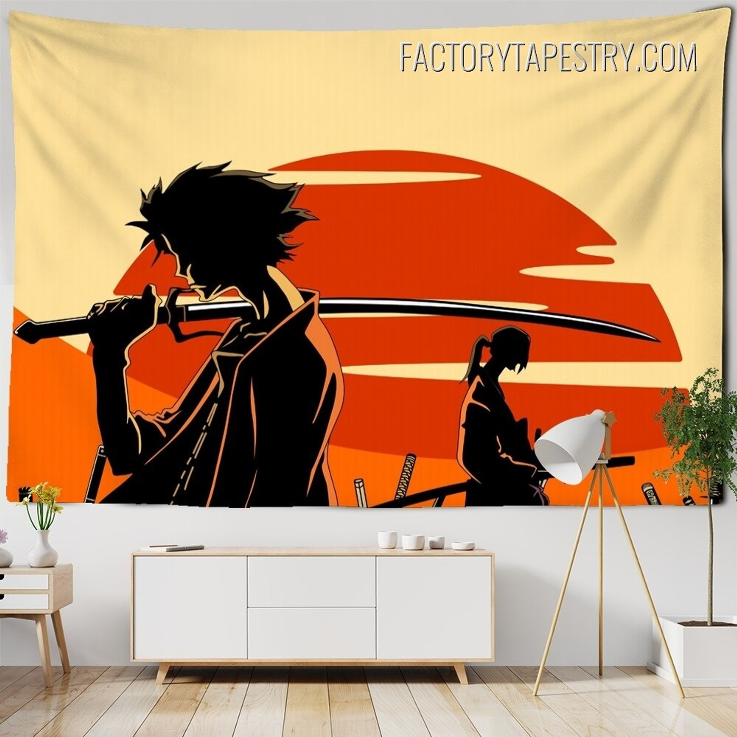 Samurai Warriors Anime Modern Wall Hanging Tapestry for Bedroom Decoration