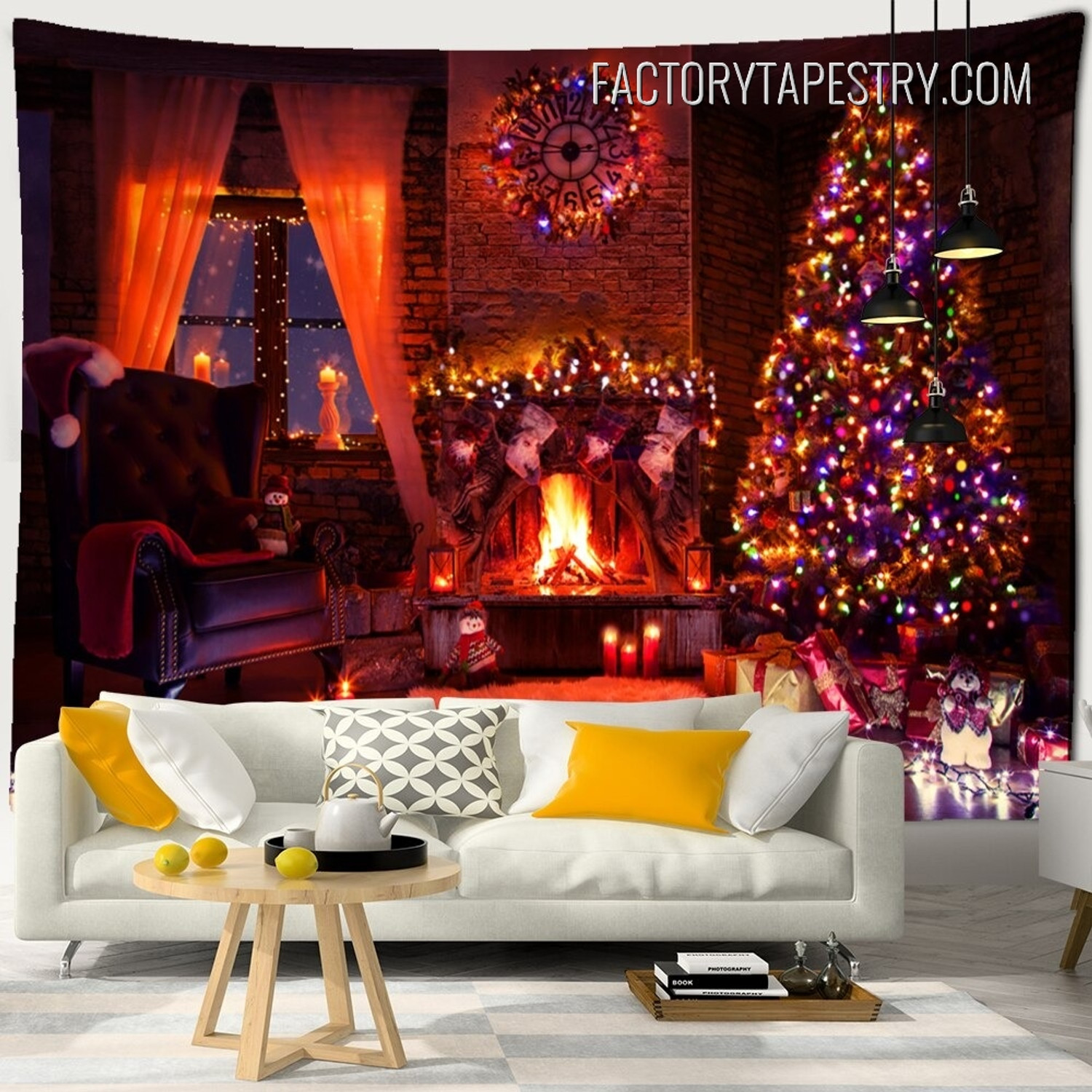 Santa Claus Christmas Winter Occasion Modern Wall Hanging Tapestry for Room Decoration