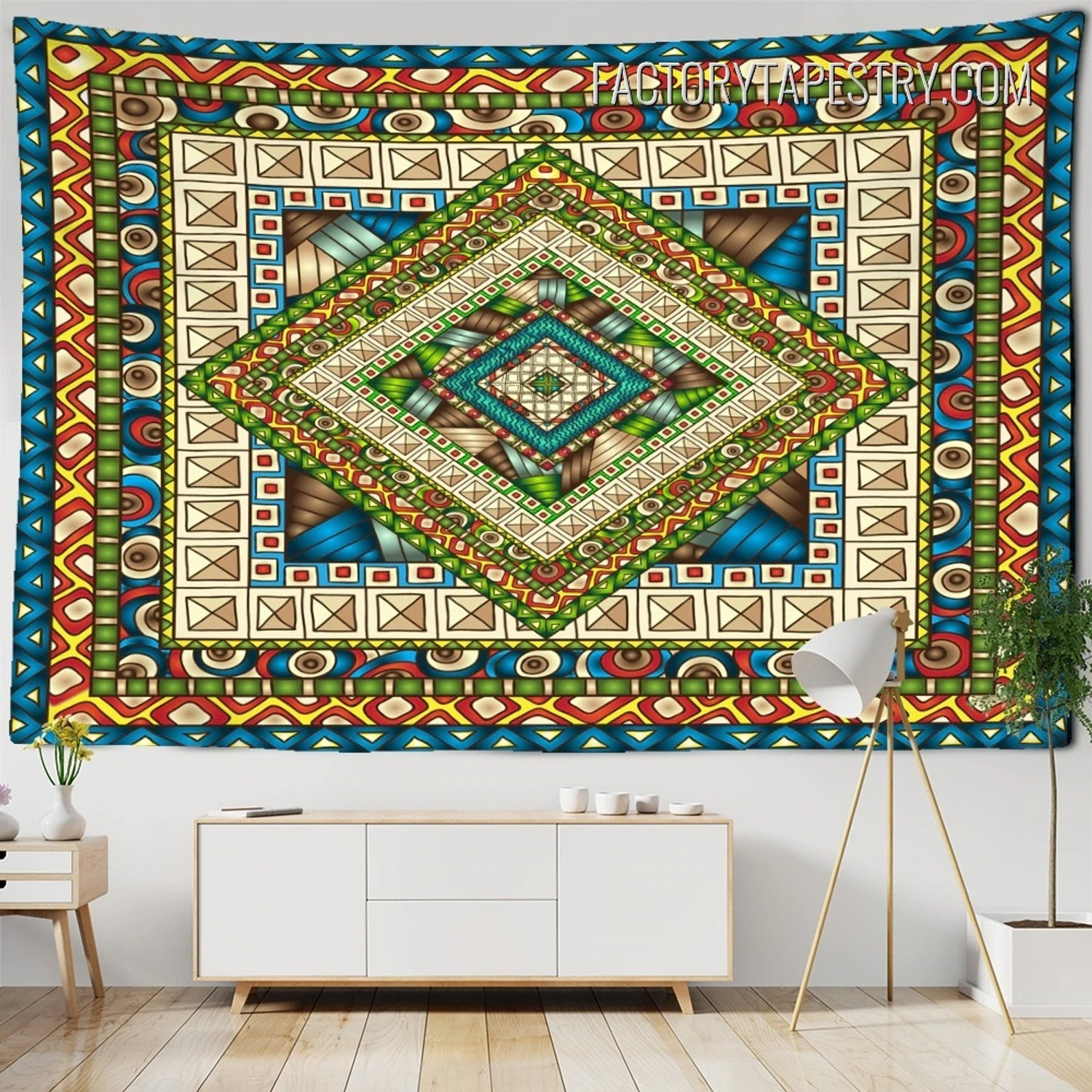 Tribal Pattern Texture | Traditional Indian Ethnic Mandala Wall Tapestry