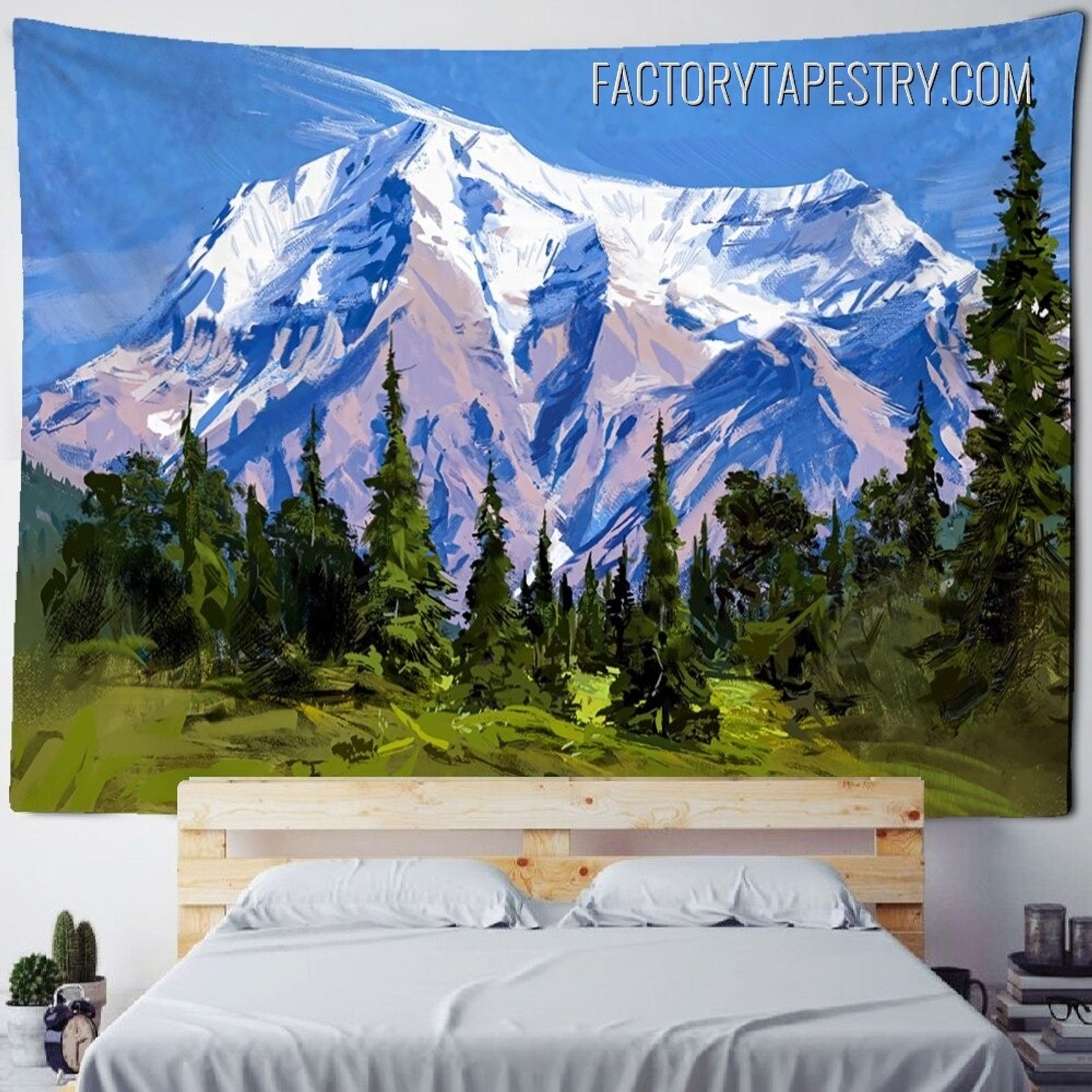 Mountain Glacier Nature Landscape Retro Wall Decor Tapestry for Home Decoration
