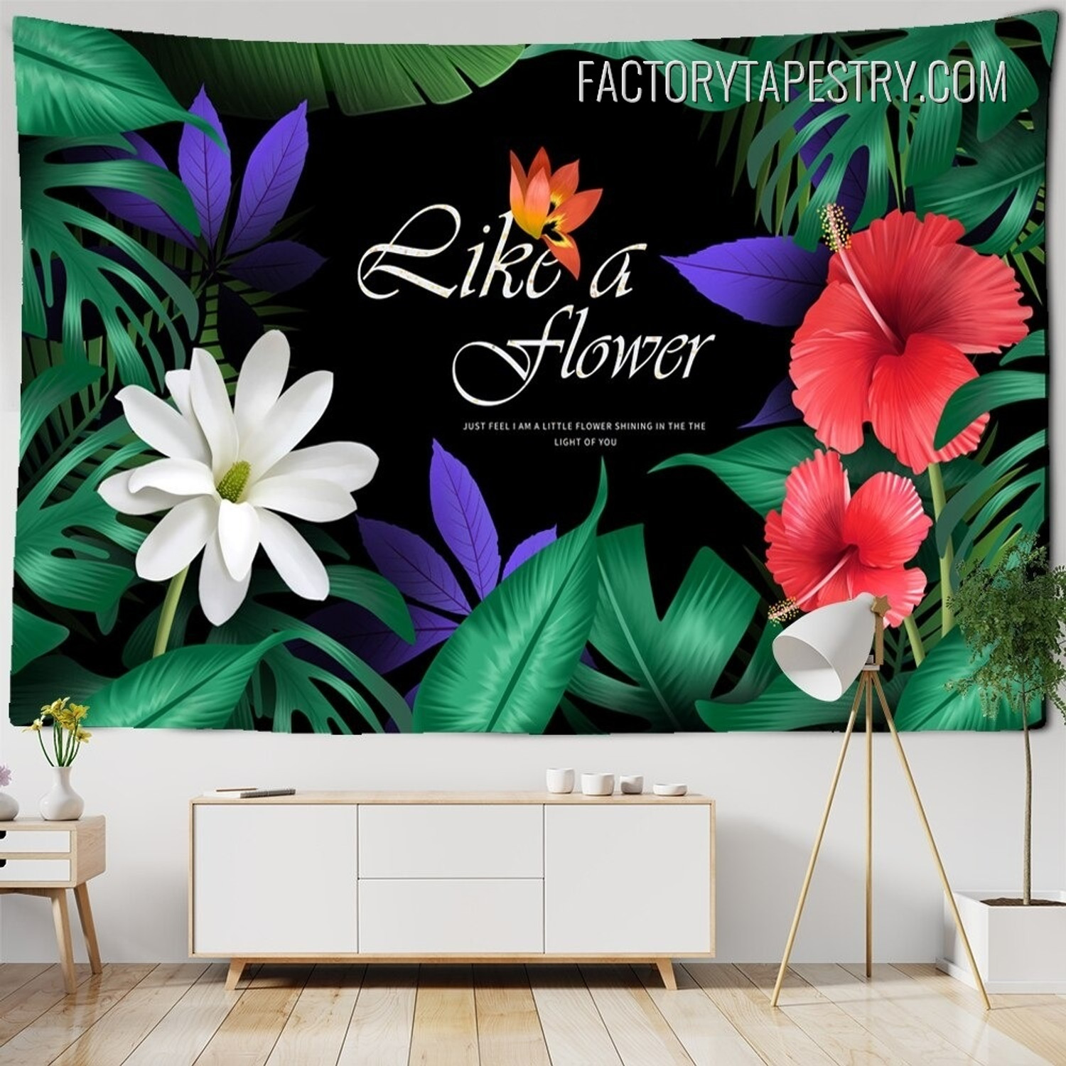 Like a Flower  Botanical Flower Tapestry 