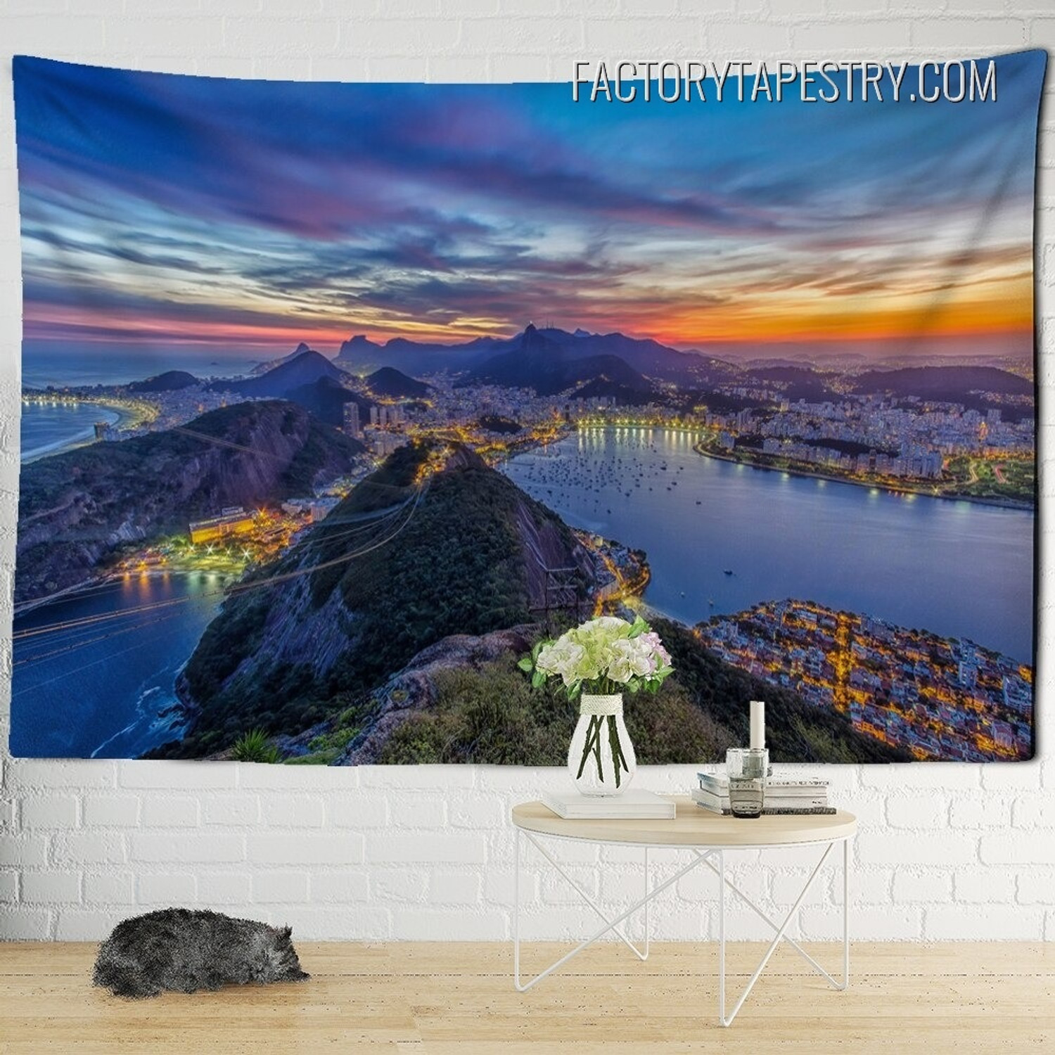 Aerial View Nature Landscape Modern Wall Hanging Tapestry for Living Room Bedroom Dorm