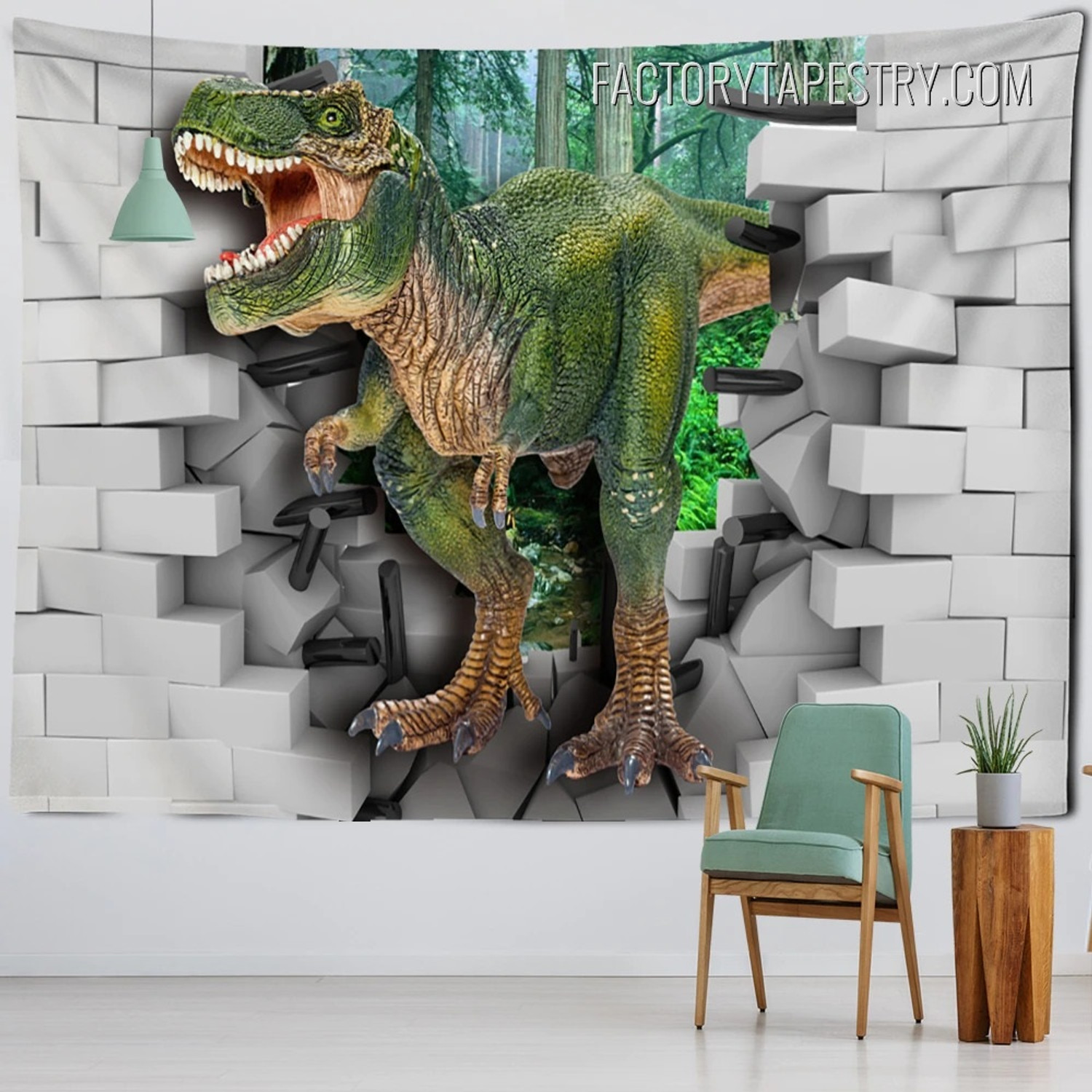 3D Wall Dinosaur Animal Modern Wall Hanging Tapestry for Bedroom Decoration