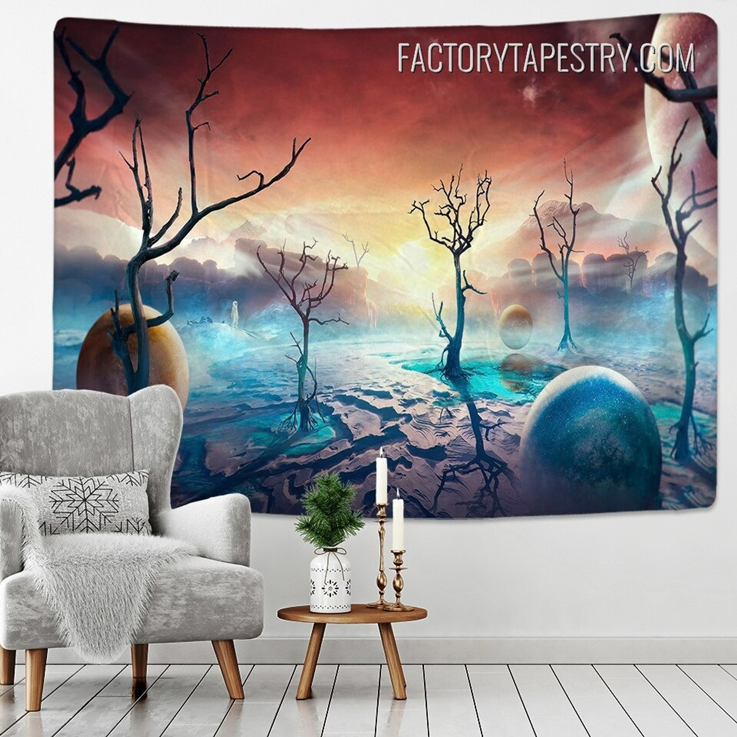 Astronaut Landscape Modern Wall Hanging Tapestry for Home Decoration