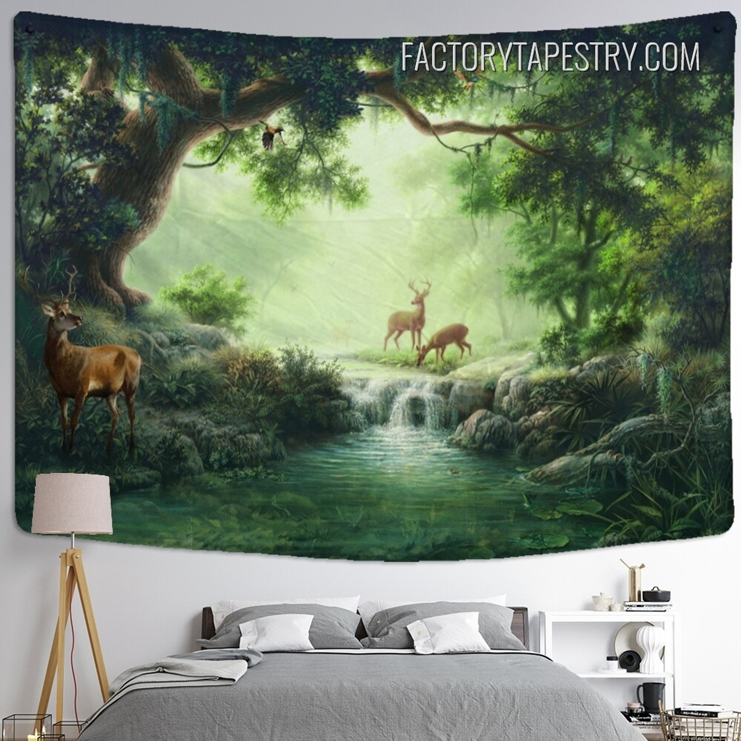 Dream Forest Nature Landscape Modern Wall Hanging Tapestry for Home Decoration