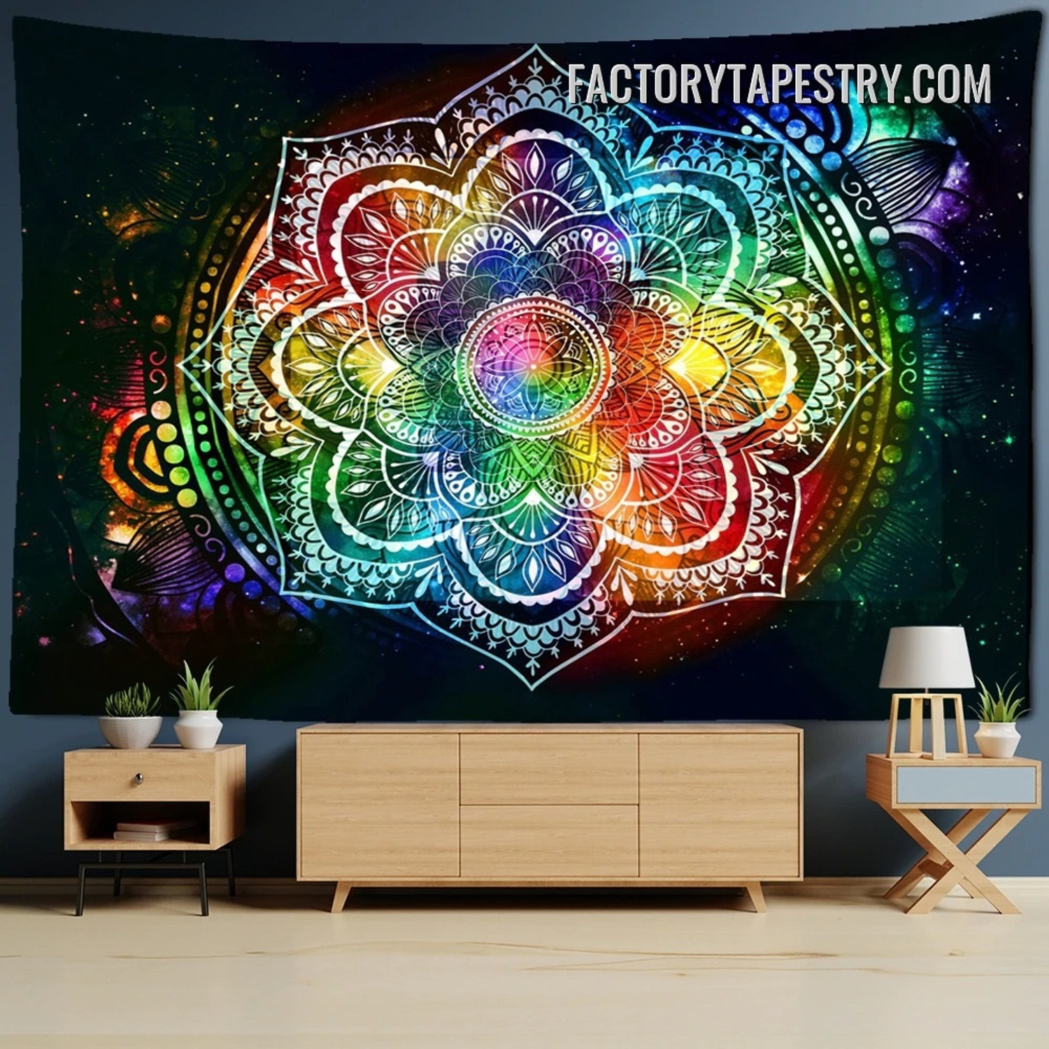 Rainbow Mandala Tapestry Psychedelic Wall Hanging Art