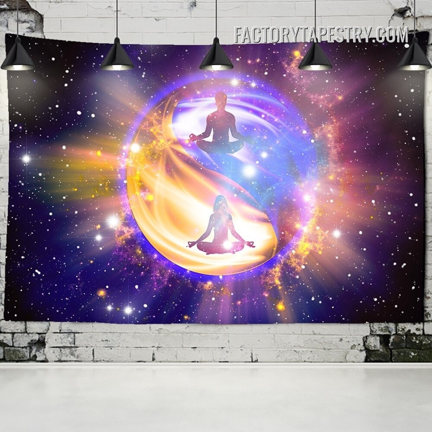 Yin Yang Galaxy I Spiritual Psychedelic Wall Art Tapestry