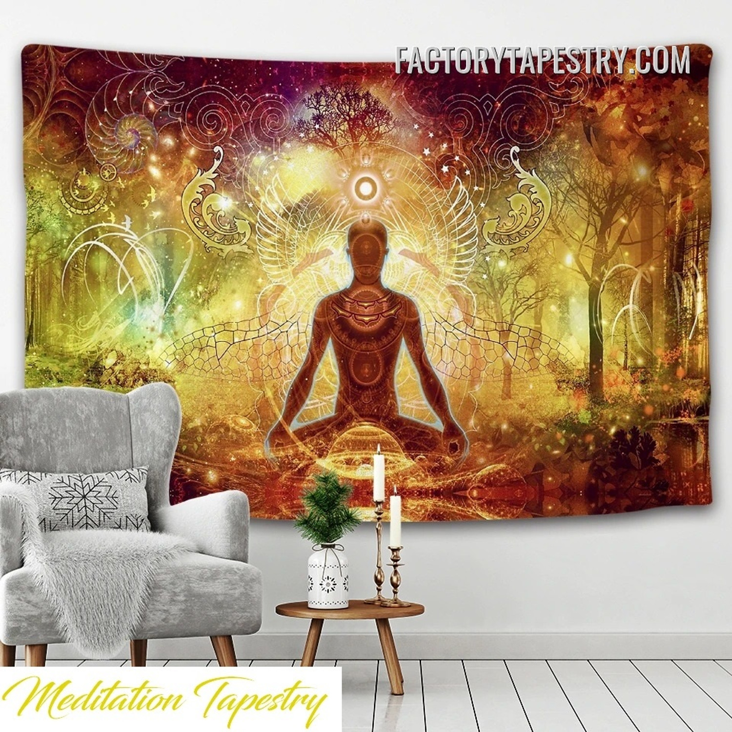 Meditation Tapestry II Psychedelic Wall Art