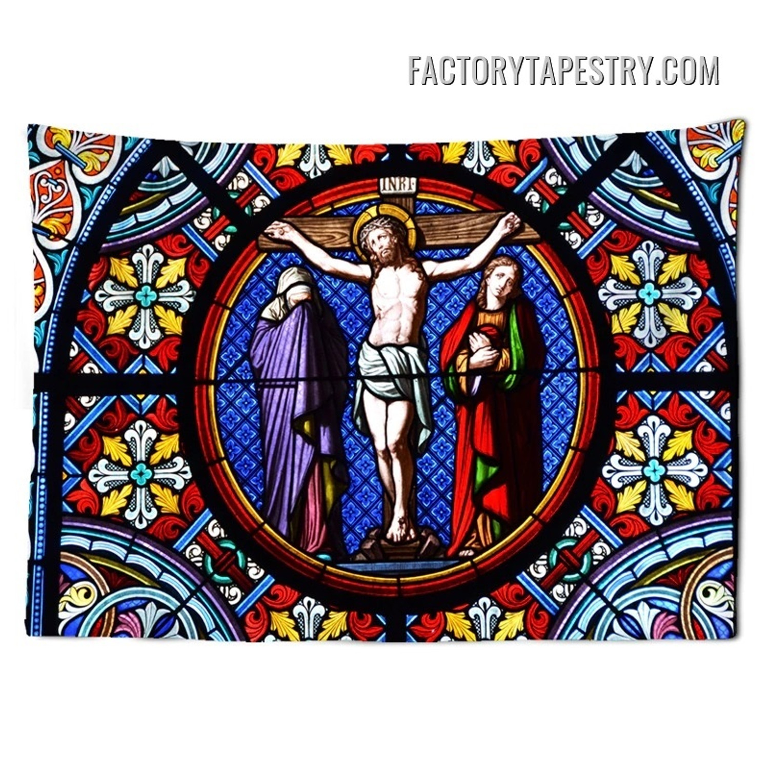 Stained Glass Window Spiritual Wall Art Tapestry