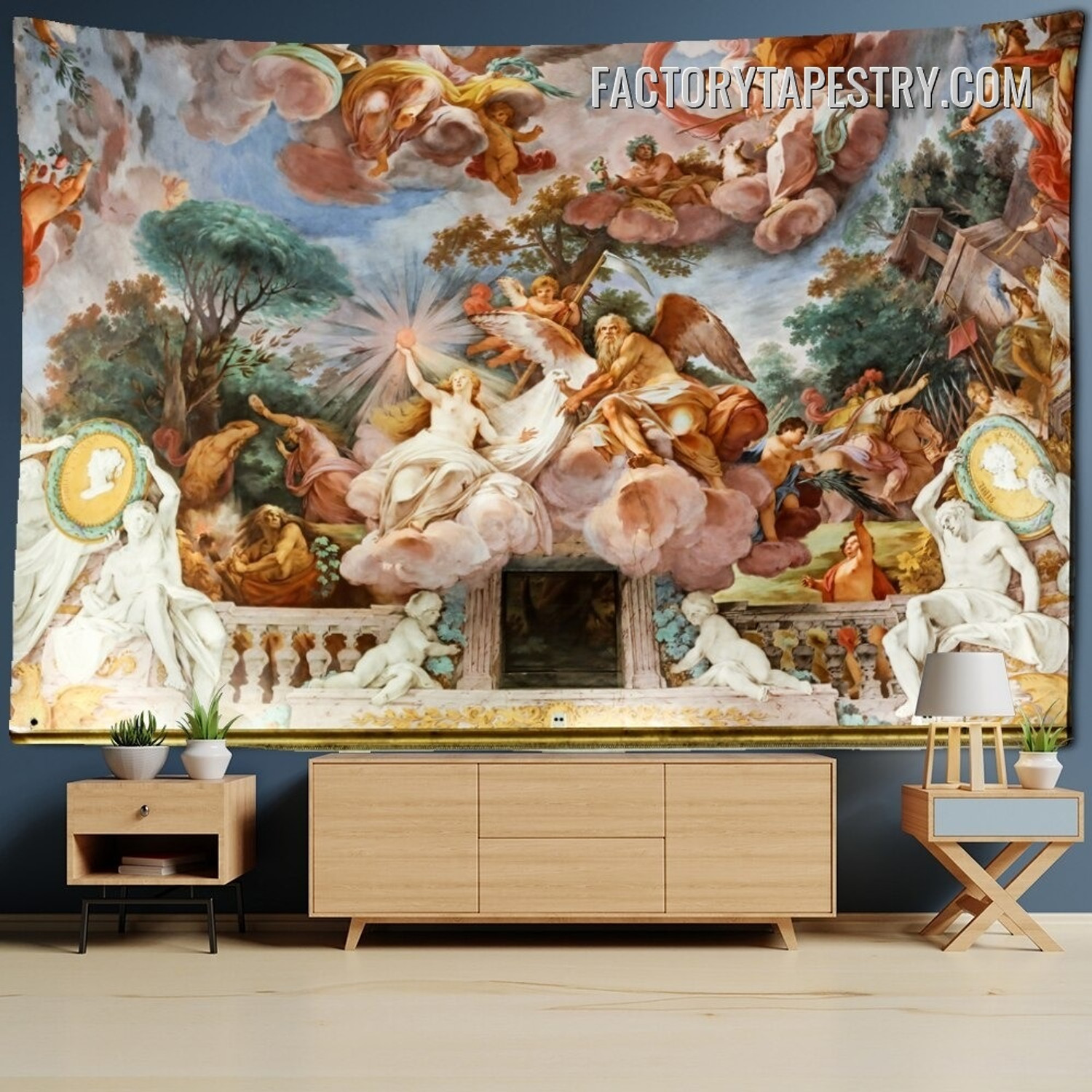 Ceiling in Central Hall of Villa Borghese Spiritual Wall Art Tapestry Ceiling in Central Hall of Villa Borghese Spiritual Wall Art Tapestry