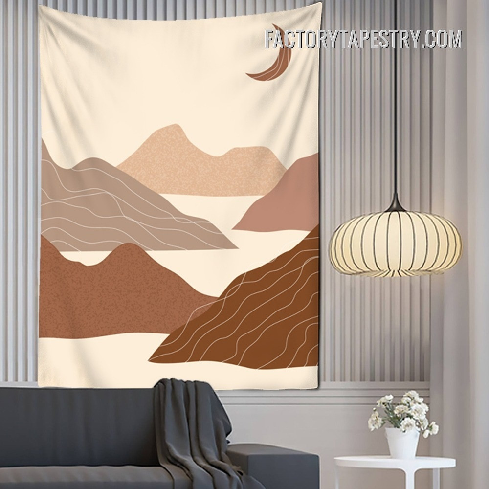 Aesthetic Night Abstract Landscape Minimalist Bohemian Wall Art Tapestry
