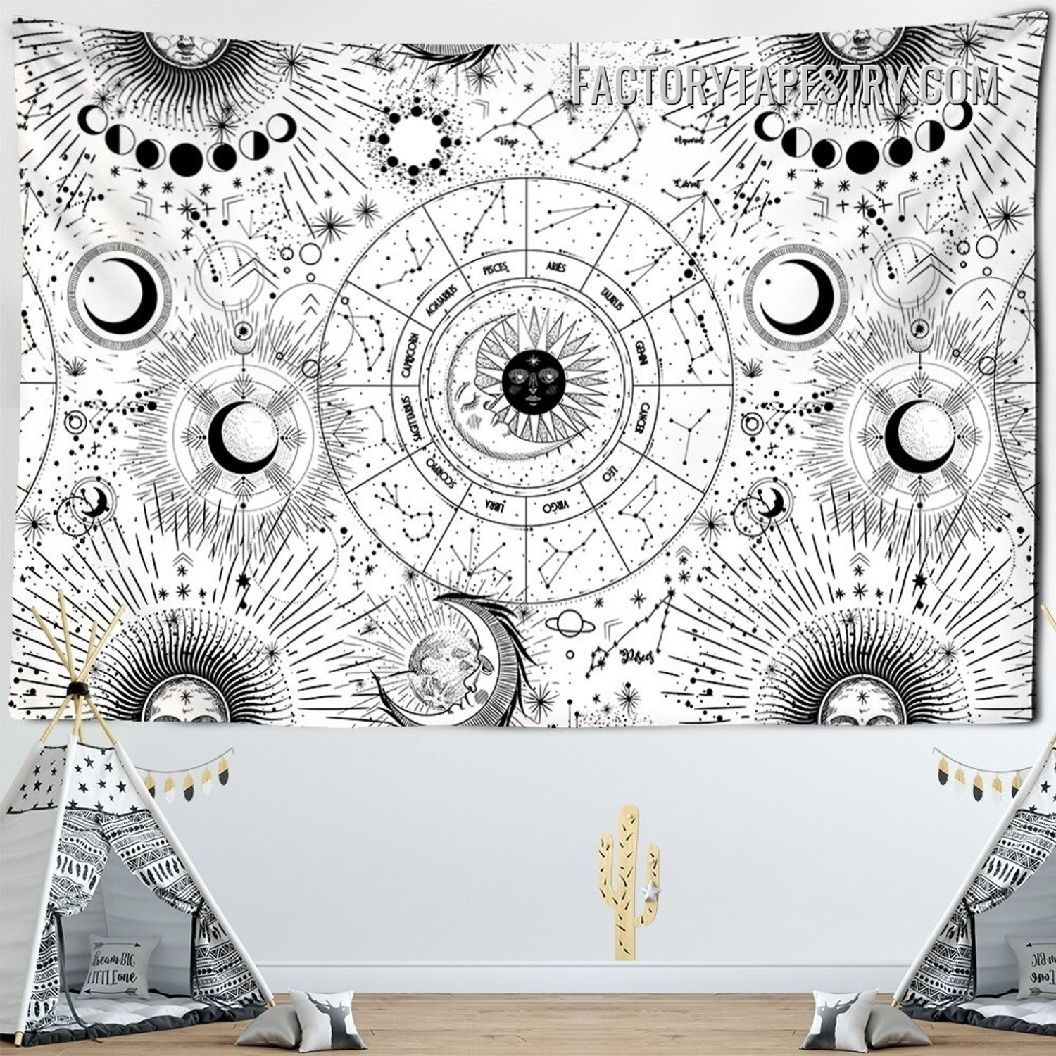 Astrology Constellation II Zodiac Bohemian Wall Art Tapestry