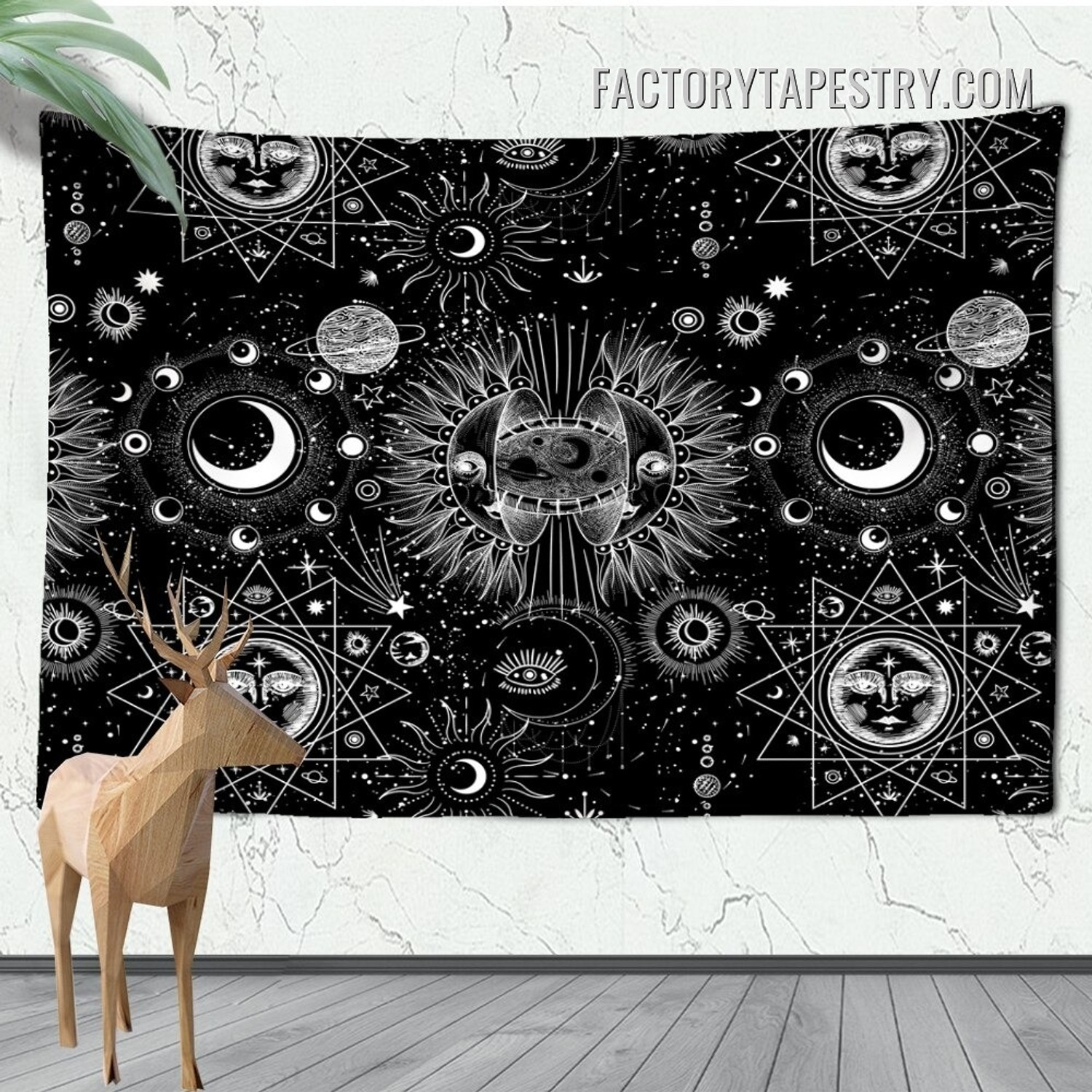 Zodiac Constellation III Mandala Bohemian Wall Hanging Tapestry