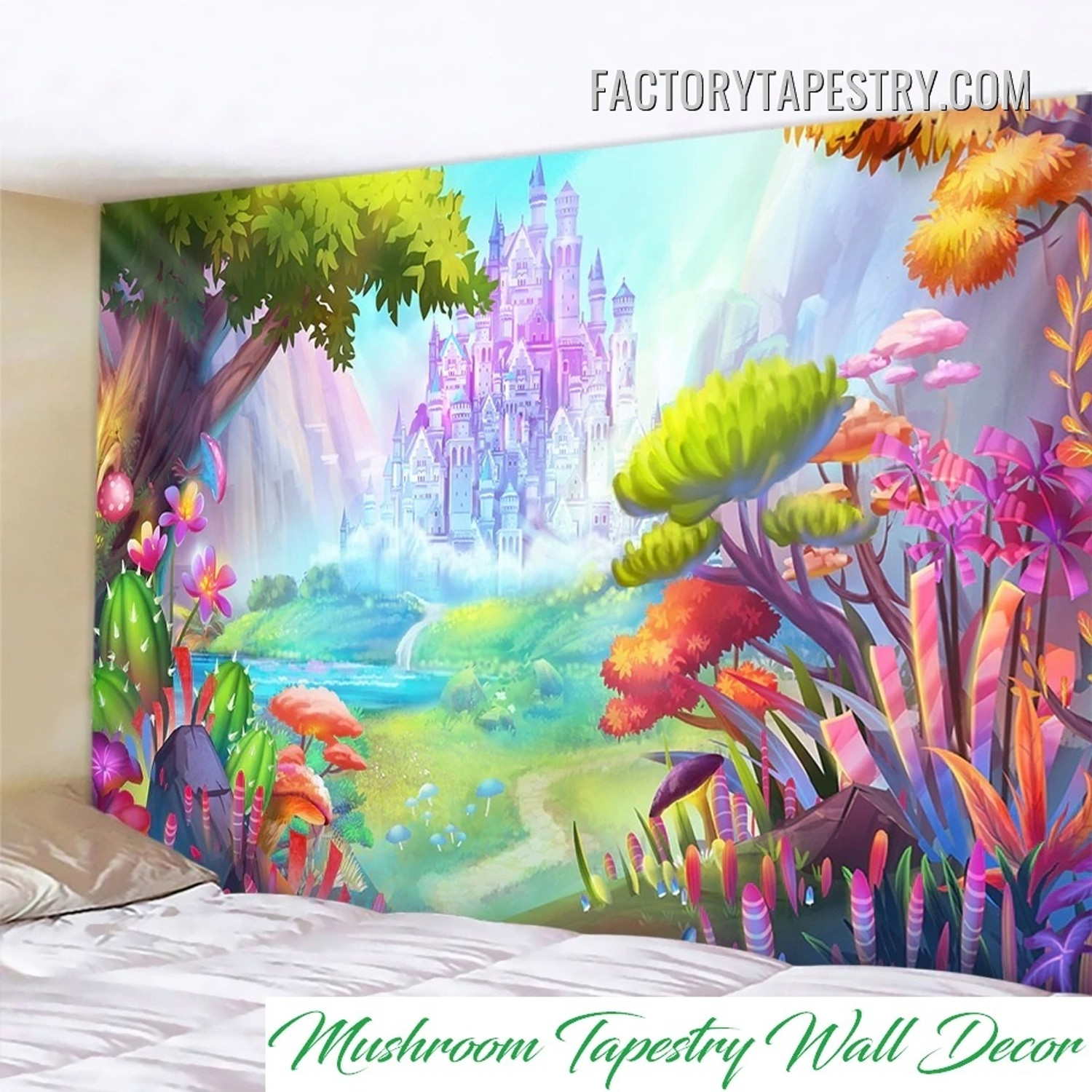 Dreamy Wonderland Fantasy Nature Landscape Psychedelic Wall Art Tapestry