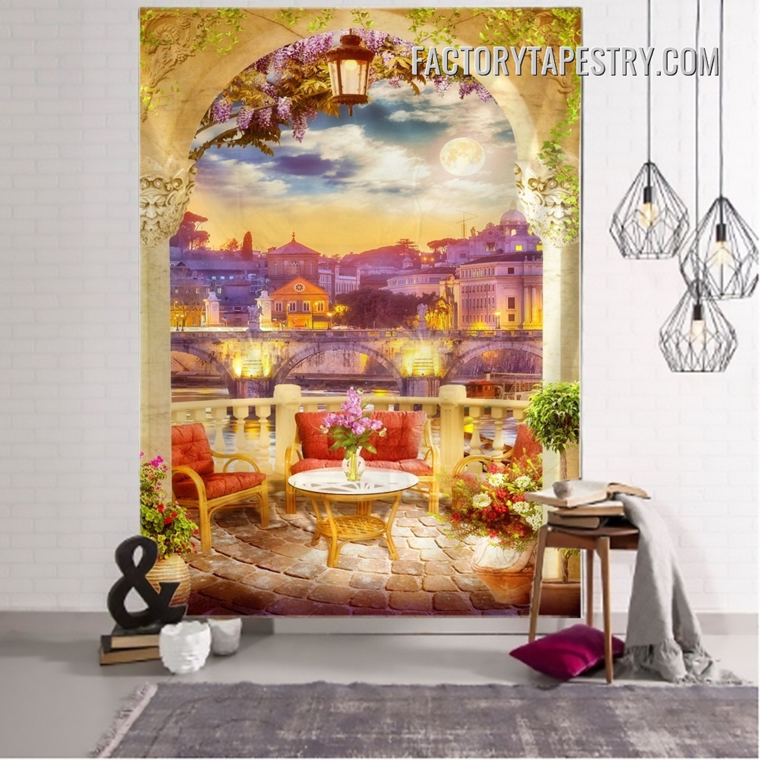 Terrace View Architecture Landscape Modern Wall Decor Tapestry