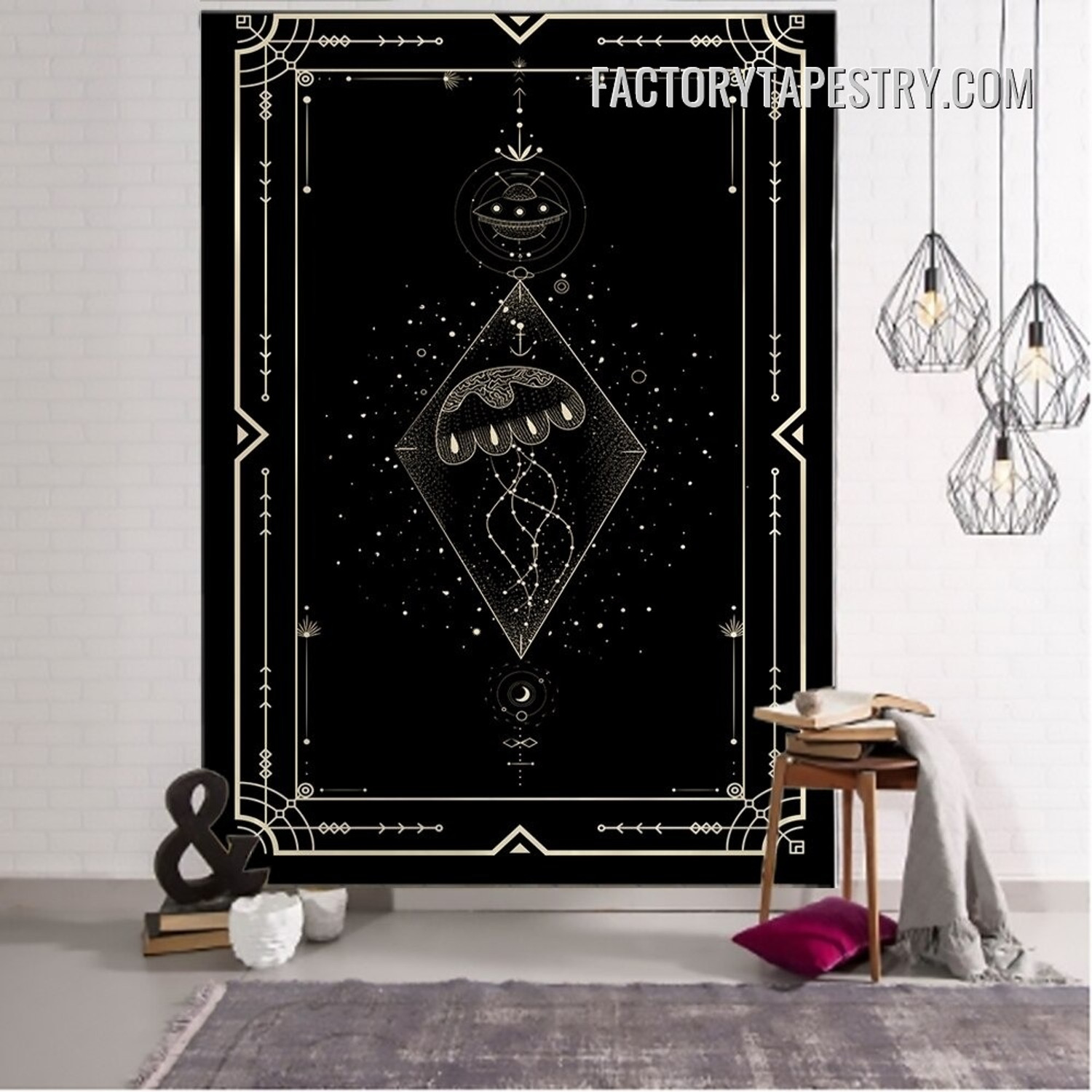 Witchcraft Space Bohemian Tarot Wall Art Tapestry