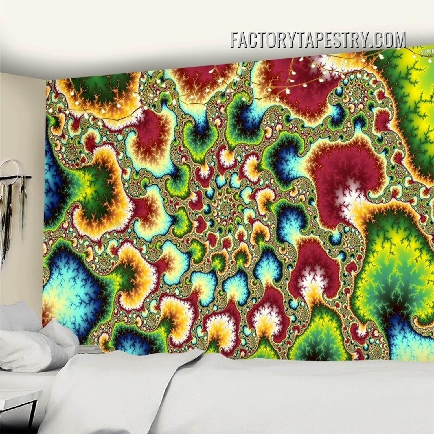 Colorful Abstract Mushrooms Psychedelic Wall Decor Tapestry