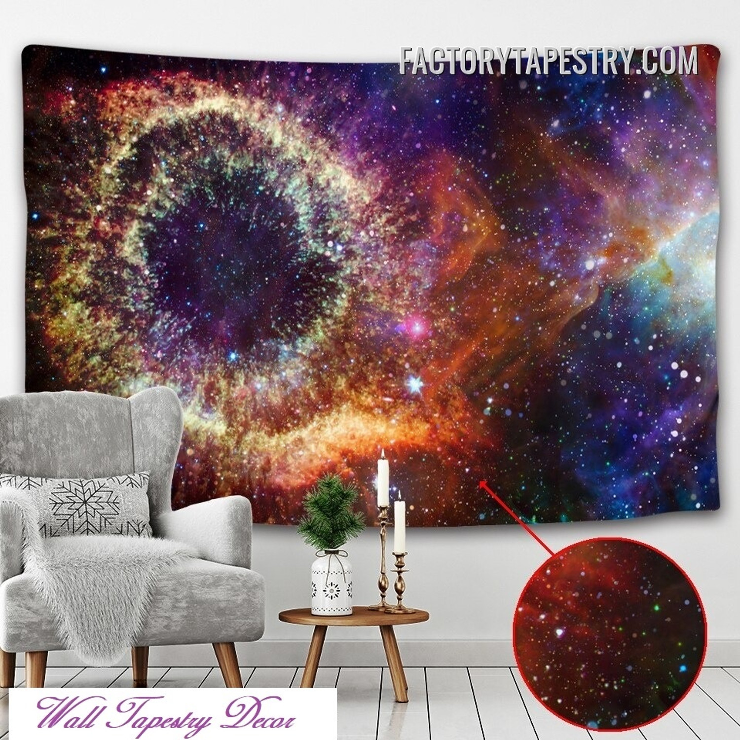 Cosmic Galaxy Space Psychedelic Wall Decor Tapestry