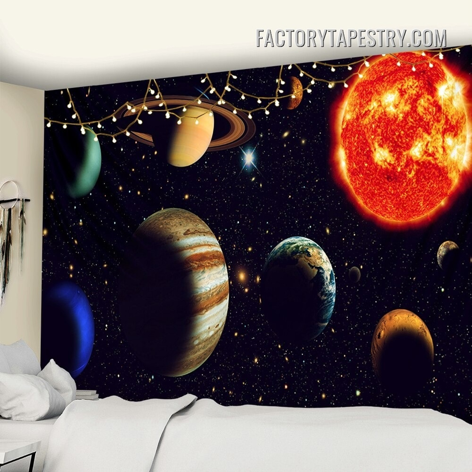 Solar System I Cosmic Space Psychedelic Wall Art Tapestry