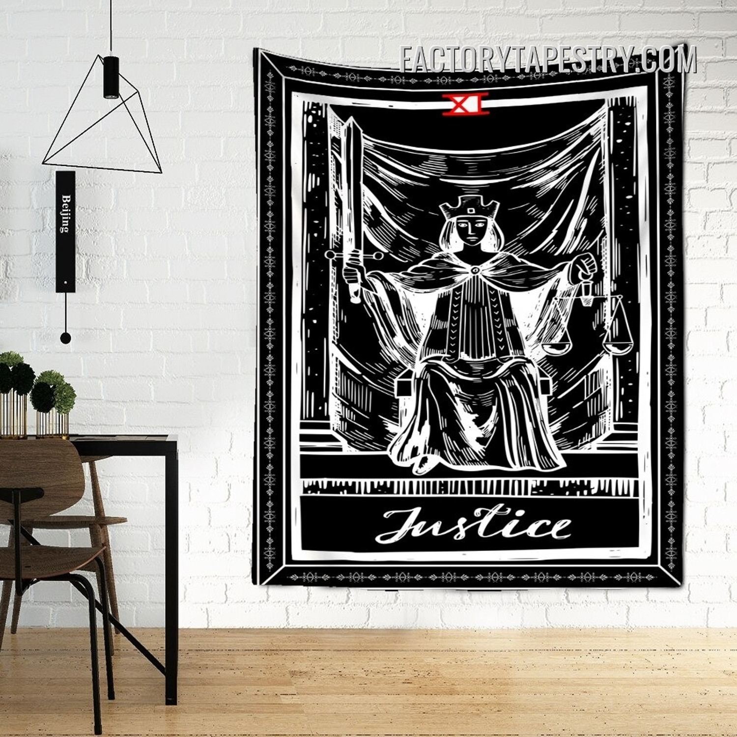 Justice II Bohemian Tarot Wall Hanging Tapestry