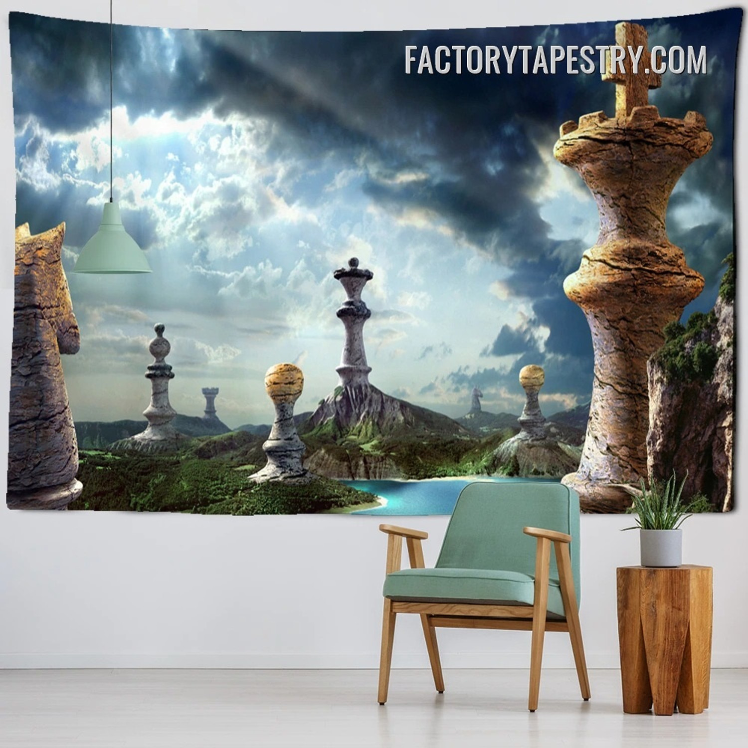 Fantasy Chess Art Dream Landscape Modern Wall Hanging Tapestry