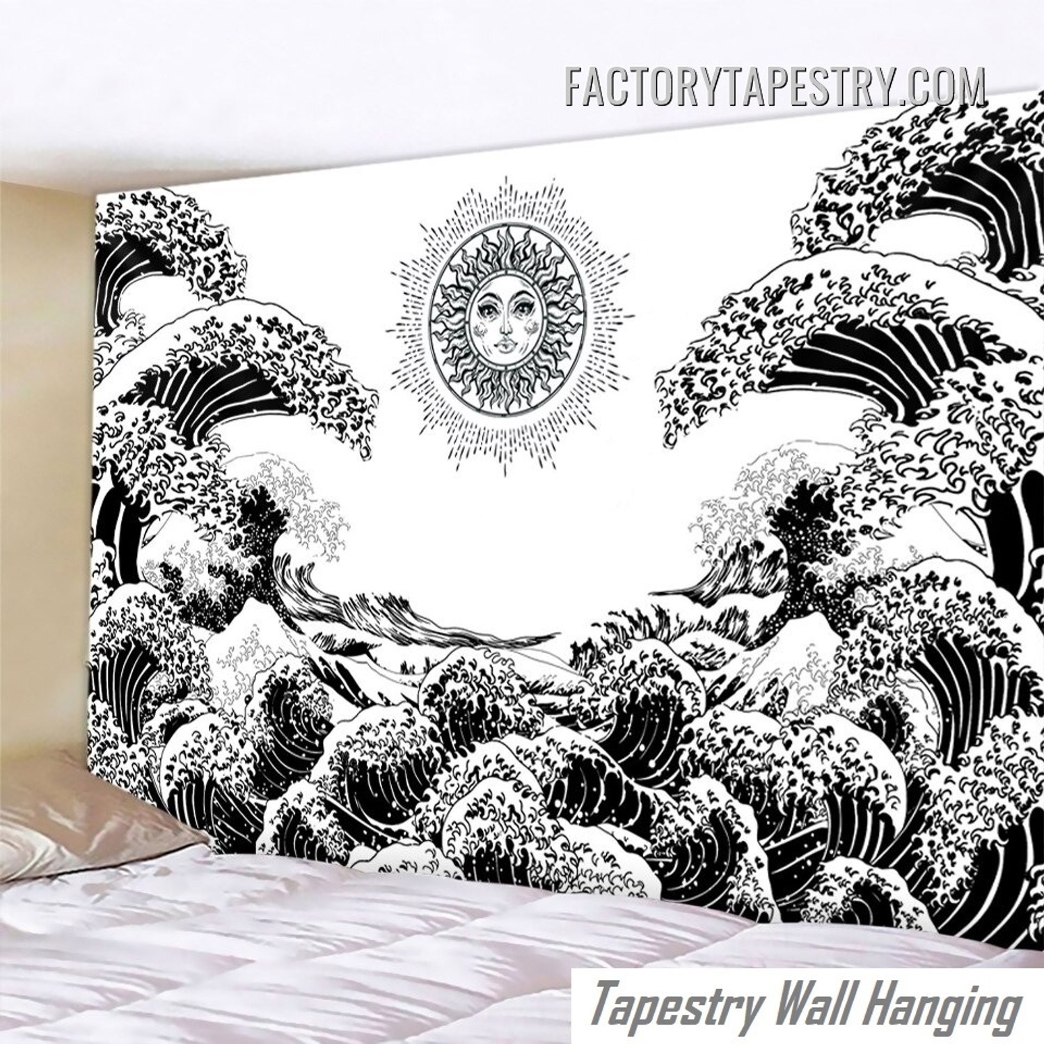 Burning Sun Mandala Seascape Retro Bohemian Wall Hanging Tapestry Burning Sun Mandala Seascape Retro Bohemian Wall Hanging Tapestry