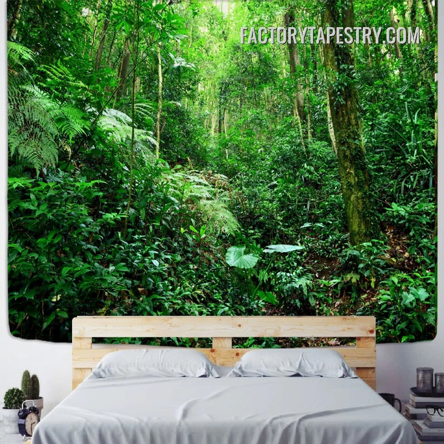 Greeny Forest Landscape Modern Wall Hanging Tapestry