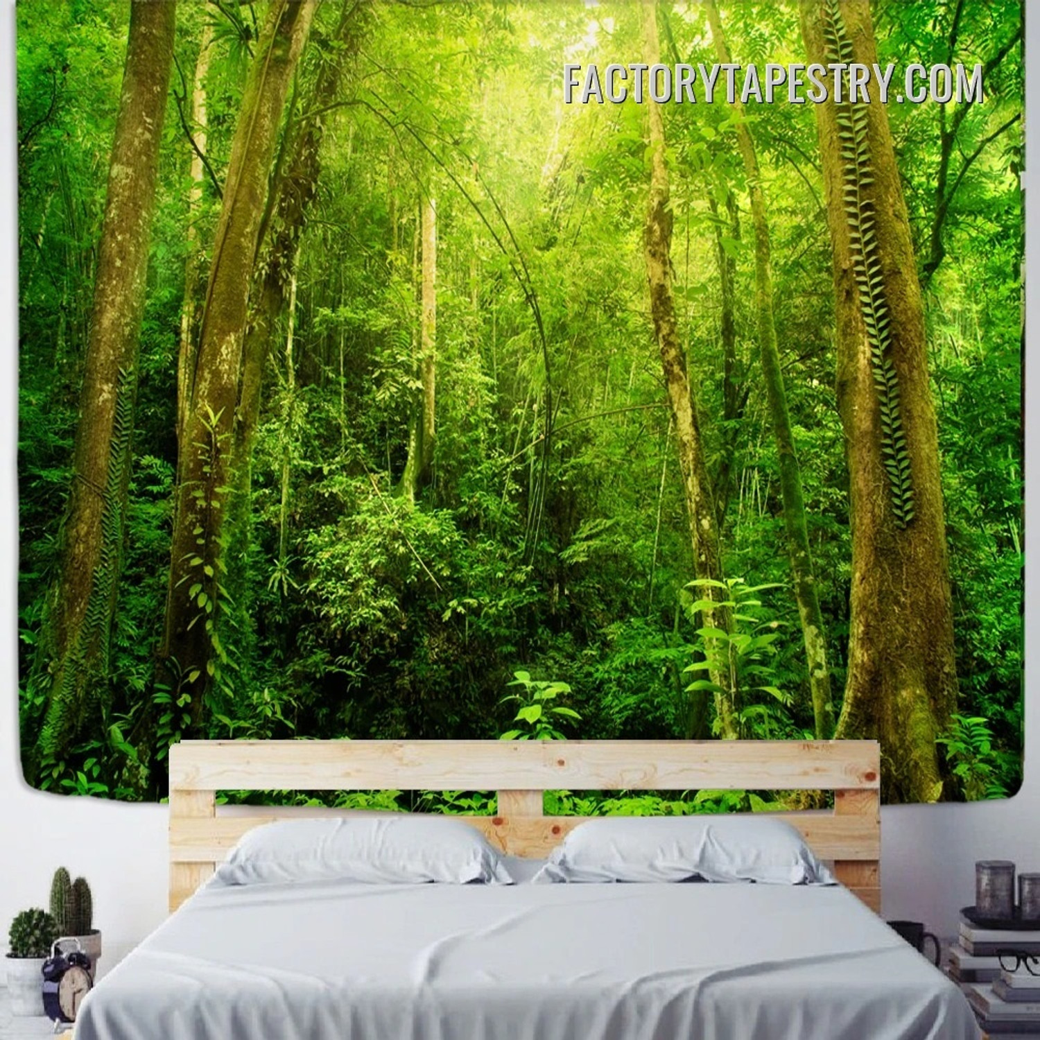 Tropical Rainforest Landscape Modern Wall Art Tapestry