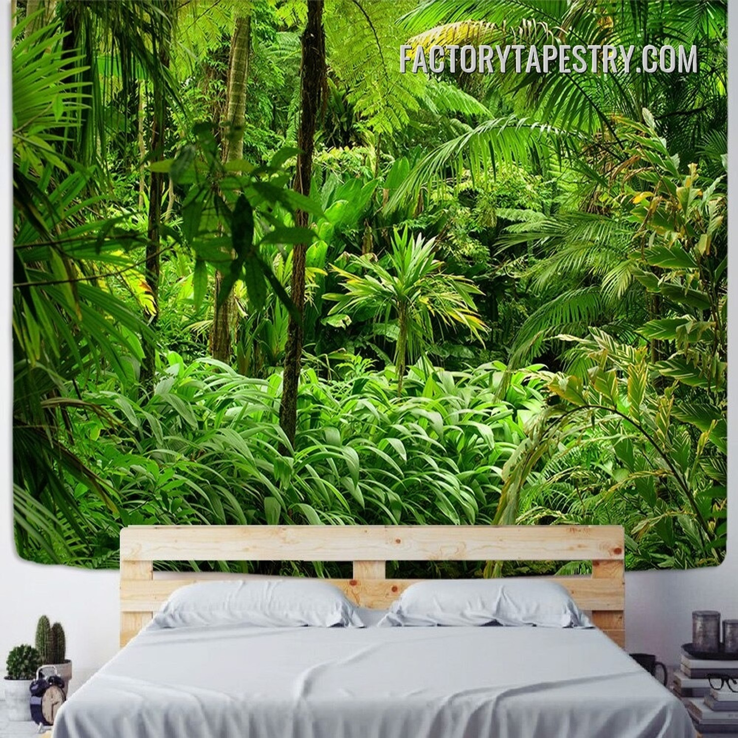 Green Trees Landscape Modern Wall Art Tapestry