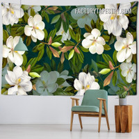 White Magnolia Flowers Abstract Floral Modern Wall Decor Tapestry