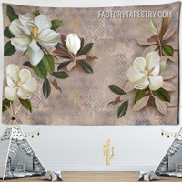 White Flowers II Floral Bohemian Wall Art Tapestry