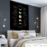 Moon Phases VII Bohemian Wall Decor Tapestry