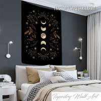 Moon Phases XI Bohemian Wall Decor Tapestry