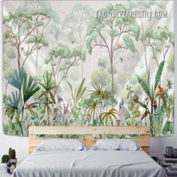 Tropical Forest III Botanical Landscape Retro Wall Hanging Tapestry