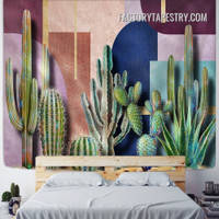 Cactus Tapestry Botanical Abstract Retro Wall Hanging