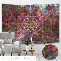 Sacred Geometry Symbol Spiritual Psychedelic Wall Art Tapestry