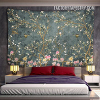 Birds and Flowers V Floral Retro Wall Decor Tapestry